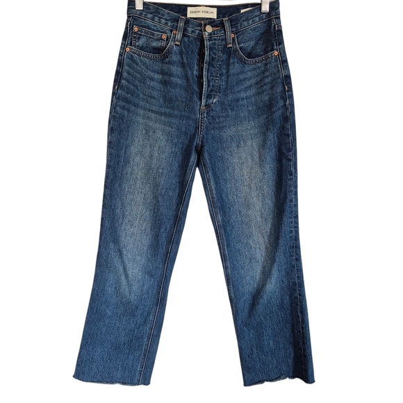 Denim Forum Denim - Denim Forum Aritzia The Joni High Rise Loose Crop Denim Jeans Button Fly 24